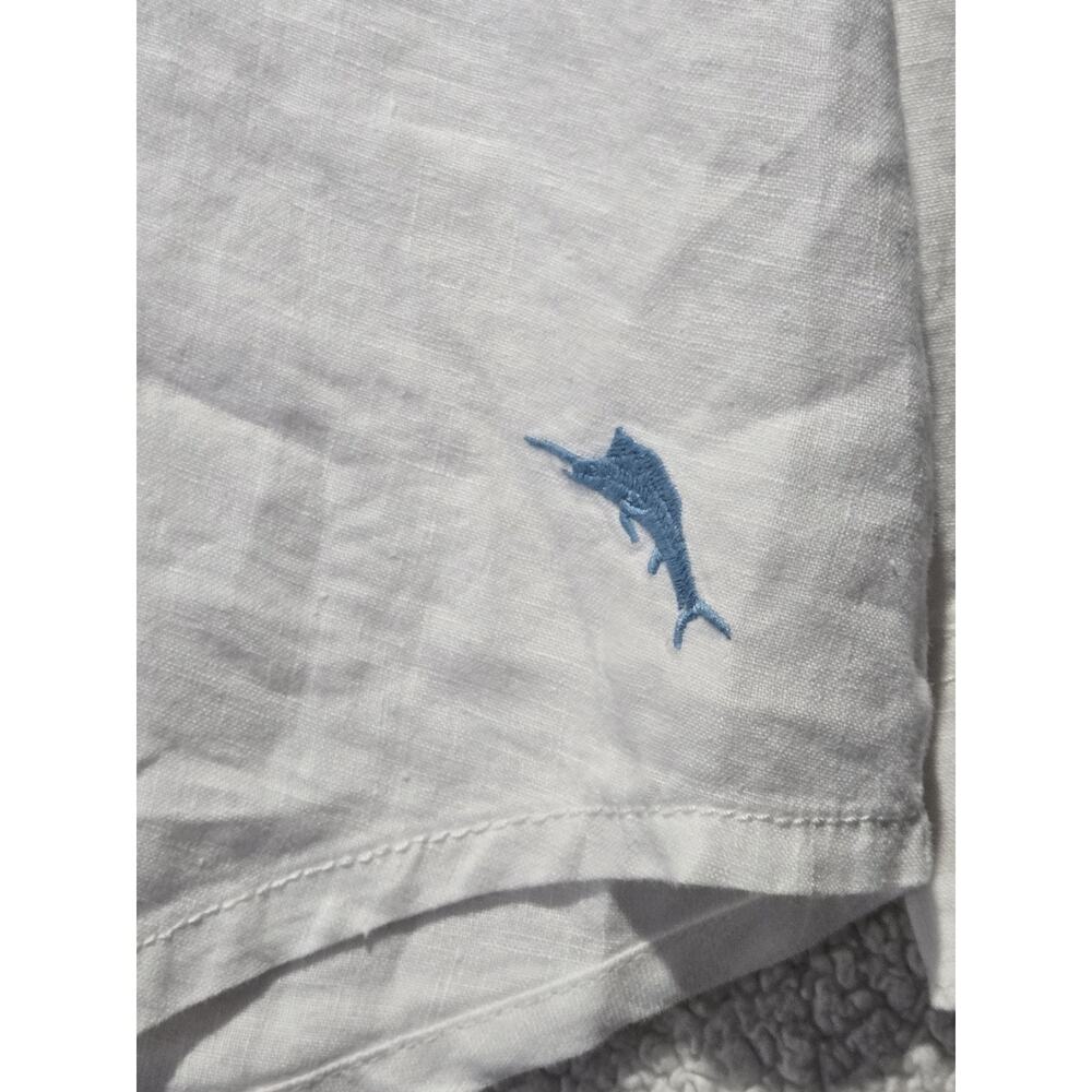Tommy Bahama Long Sleeve Shirt Sea Glass Breezer White Solid Linen New XXL - Picture 10 of 11
